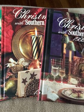 Vintage lot of 3 Christmas with Southern Living  home decor books